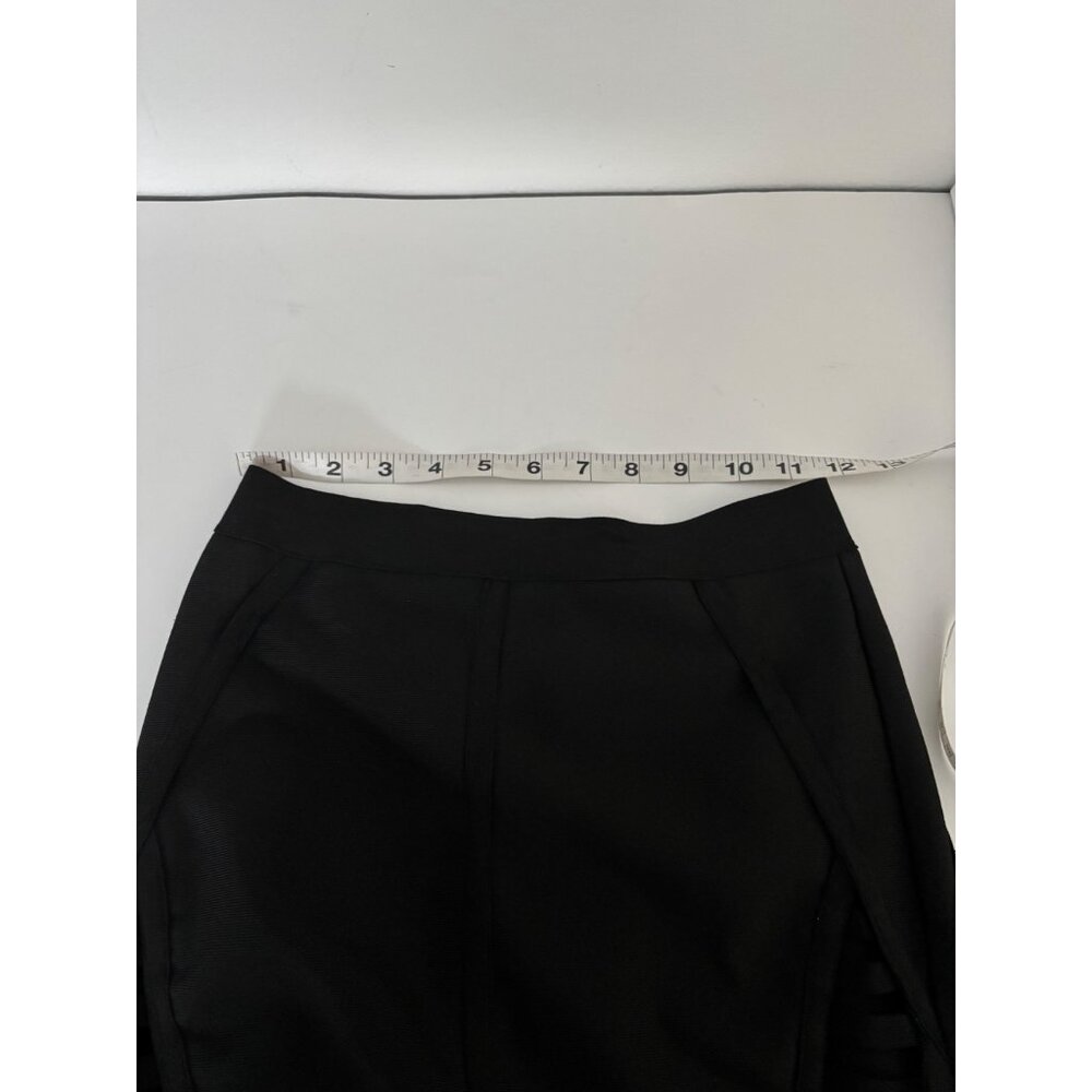 High Waist Skirt Size Medium Black Cutout Lattice Bodycon Stretch Bold Clubwear - Picture 6 of 16